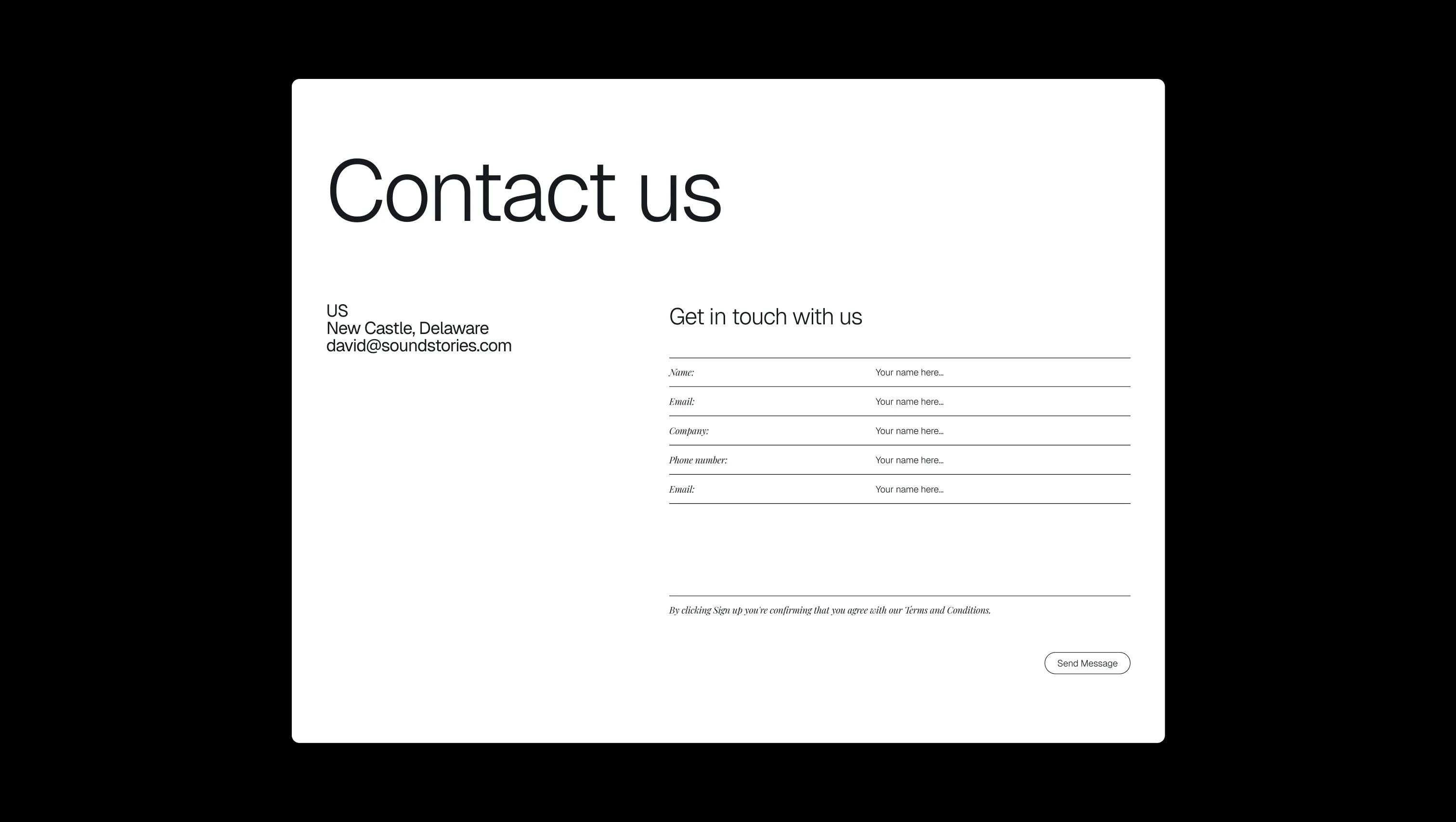 Contact Form Two Column Layout