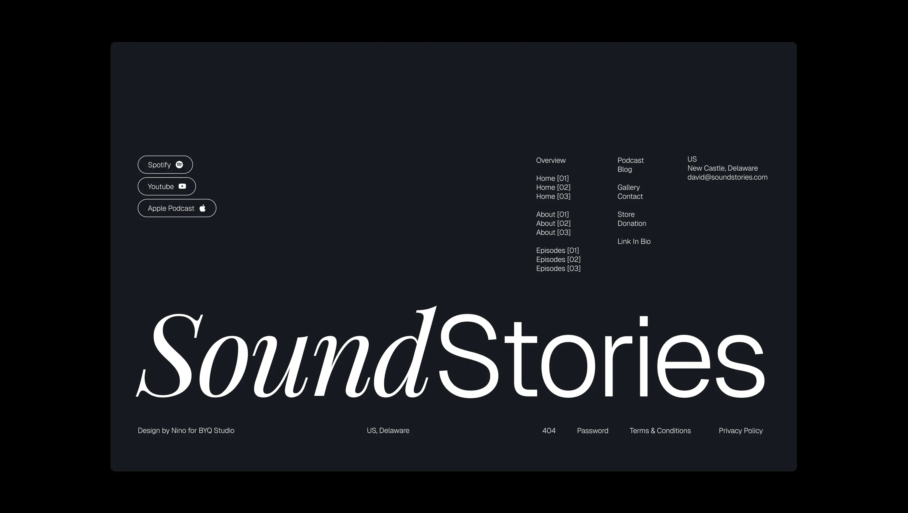 Dark Footer with Navigation