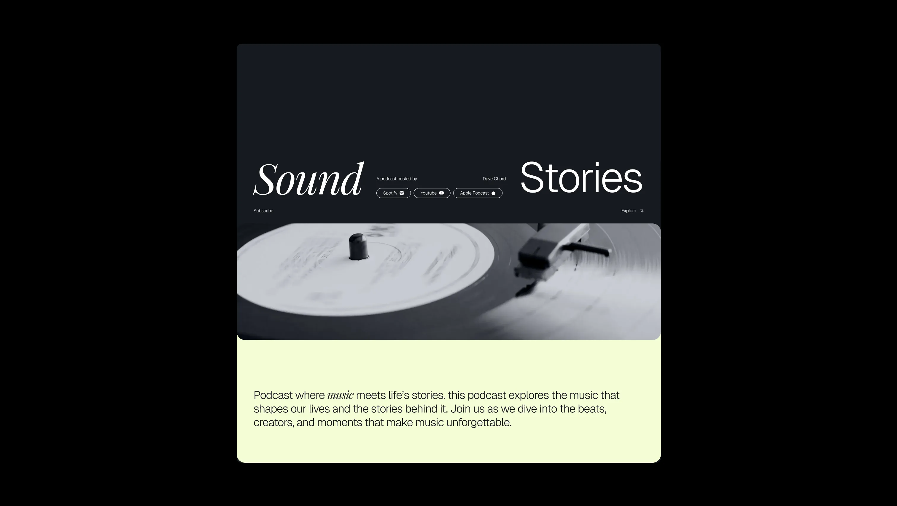 Podcast Hero with Video Background