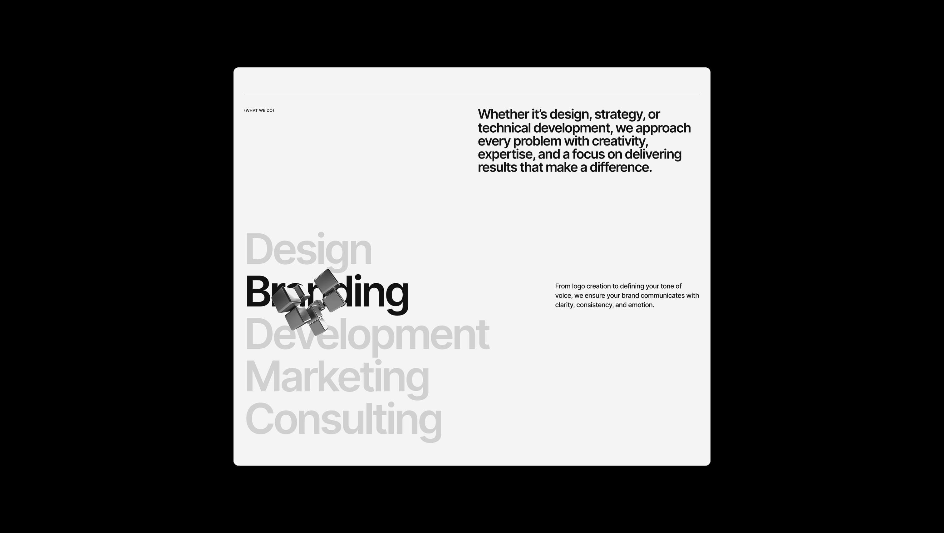 Interactive Services Section with Animations