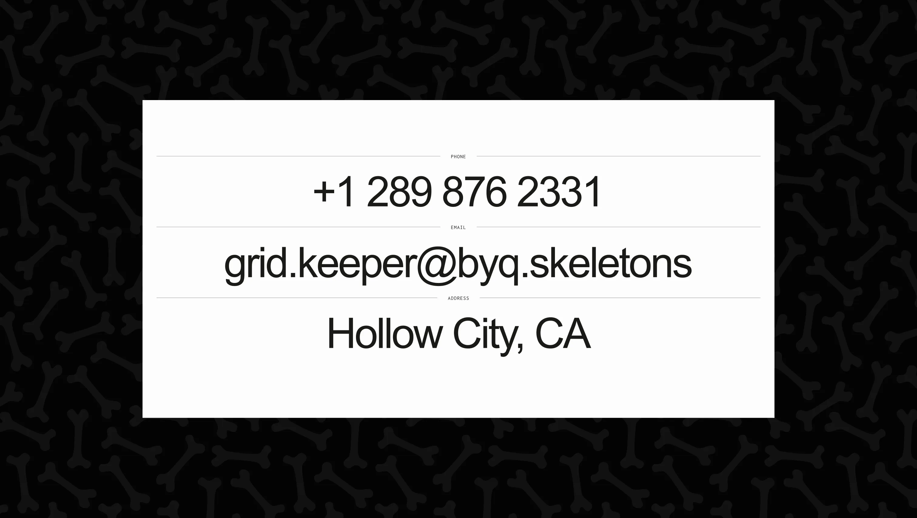 Contact Info Block Wireframe