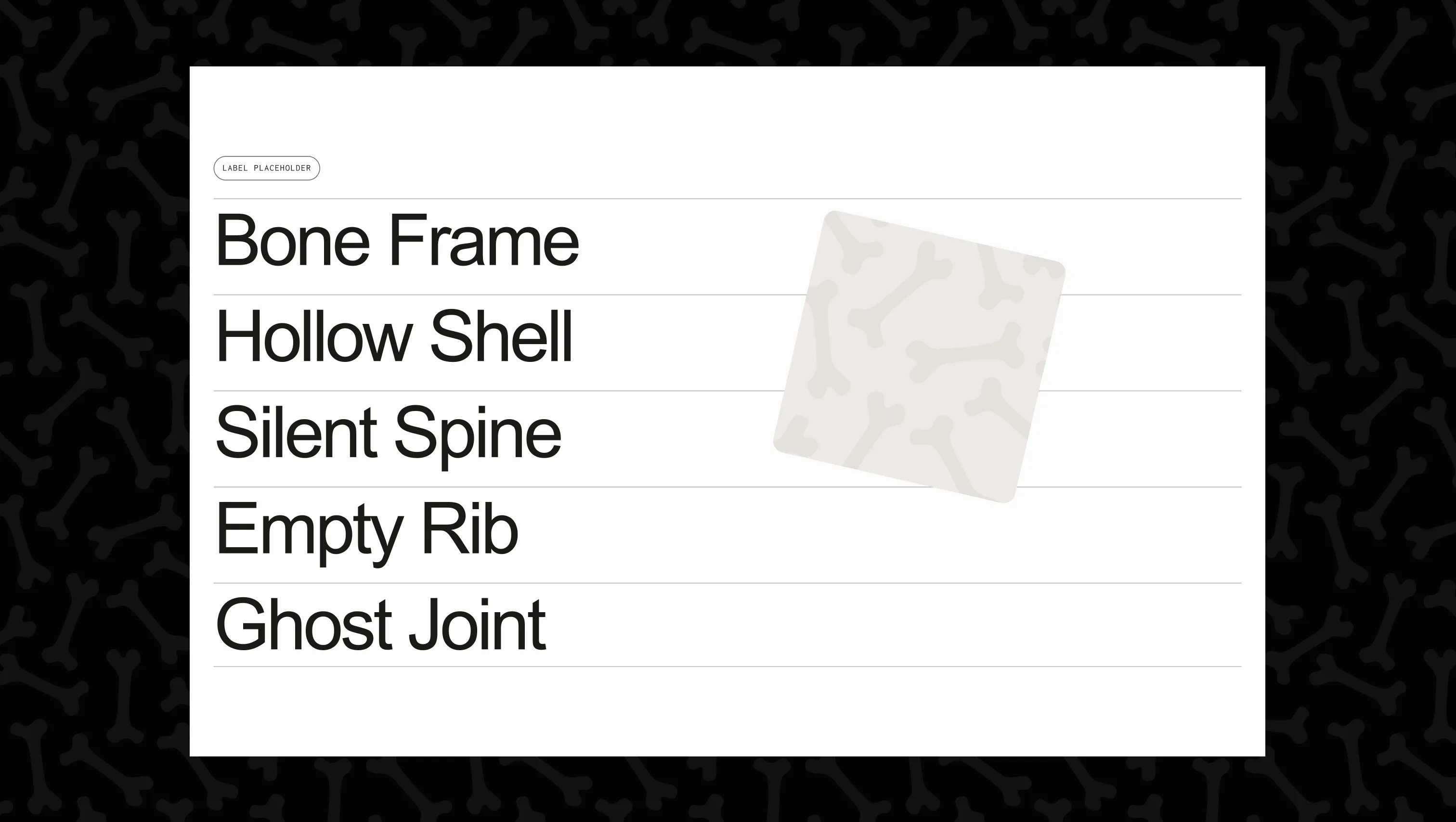 Interactive Services List Wireframe